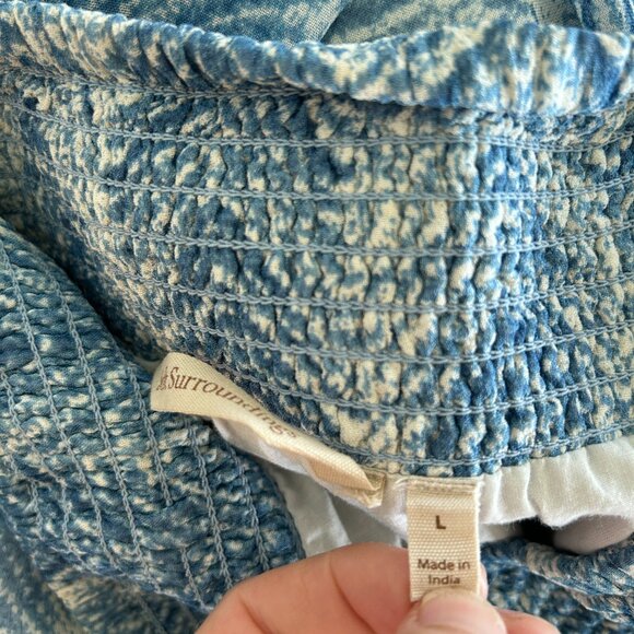 Soft Surroundings Skirt L Blue Maxi Embroidered Peasant Gypsy Festival - Picture 10 of 11